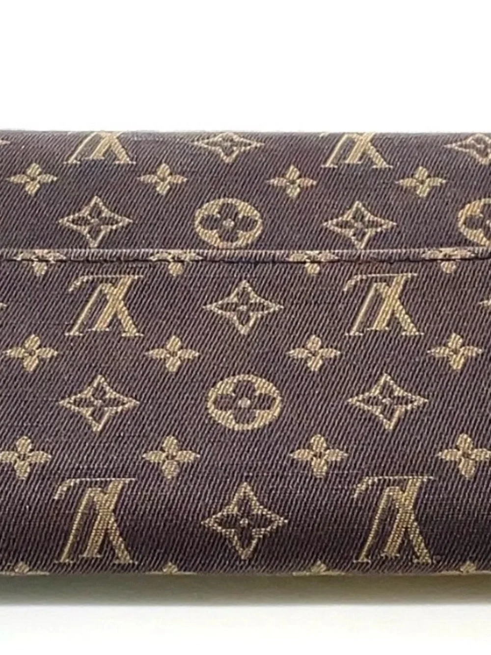 Auth Louis Vuitton Monogram Mini Lin Portefeuille Sarah